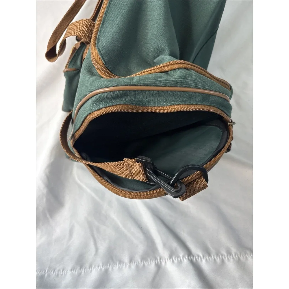 Vtg Outbrook Duffel Bag Set Green Canvas Suede Detachable Travel Organizer NEW